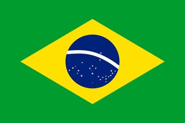 Drapeau du Brésil. Symbole du Jour de l'Indépendance, match de foot souvenir — Image vectorielle