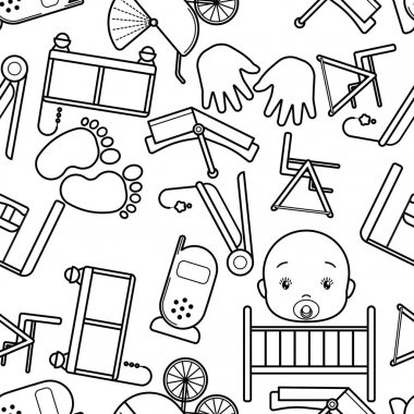 Şirin Bebek seamless modeli, arka plan izole hat sanat dekorasyon.