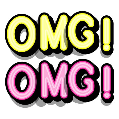 OMG - beyaz bir arka plan üzerinde gölgeler ile yazı retro. Vektör.