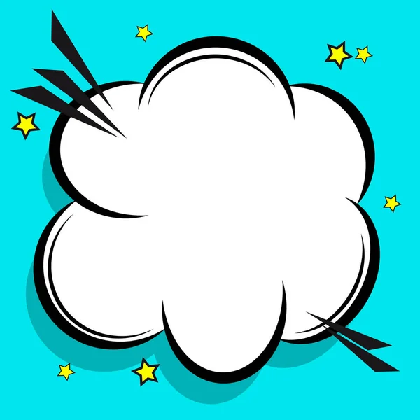 Komiks Projekt Retro Chmury Flash Wybuch Dymki Pop Art Wektor — Wektor stockowy