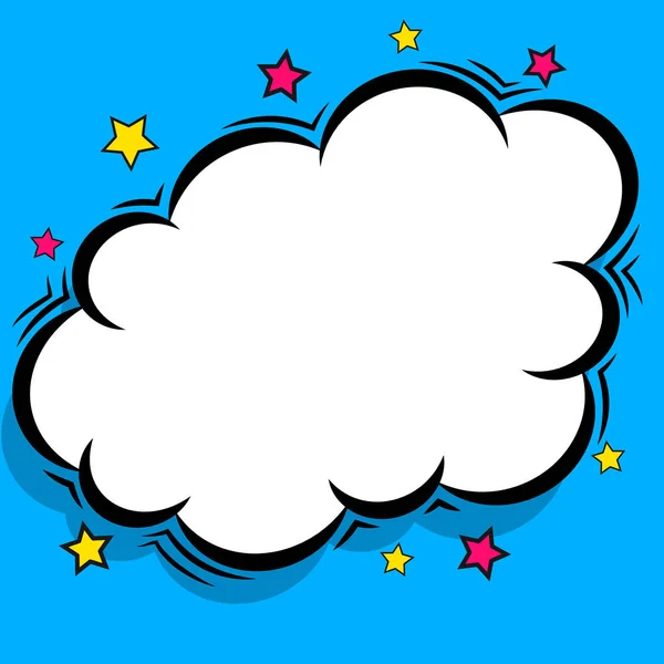 Retro comic design cloud. Flash explosion speech bubbles. Pop art elements. — Stock Vector