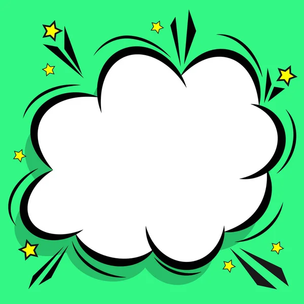 Retro Comic Design Cloud Flash Explosion Speech Bubbles Pop Art — Stock Vector