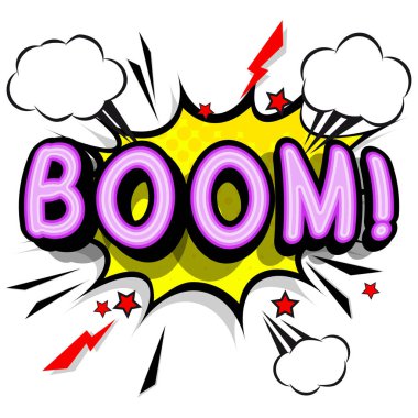 Boom - gölgeler ile yazı retro noktalı resim deseni retro p
