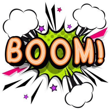 Boom - gölgeler ile yazı retro noktalı resim deseni retro p