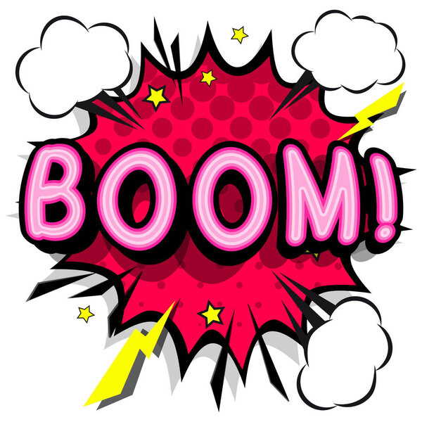 Бум - ретро-надписи с тенями, полутоновый рисунок на фоне ретро-плаката
. 