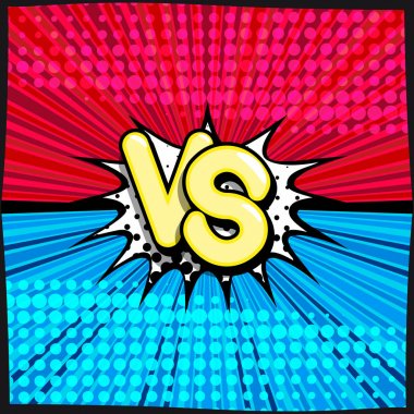 Vs - çizgi gölgeler ile yazı retro retro afiş arka plan üzerinde noktalı resim deseni.