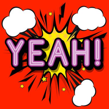 Evet - gölgeler ile yazı retro retro afiş arka plan üzerinde noktalı resim deseni.