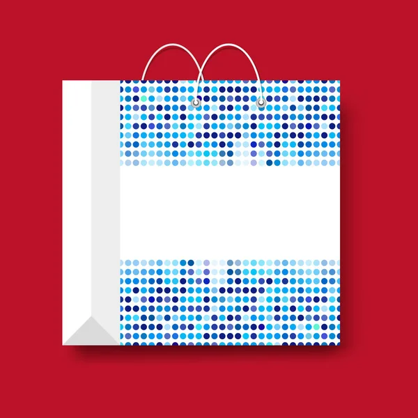 Bolsa de papel de compras, símbolo de marketing aislado sobre un fondo rojo . — Vector de stock