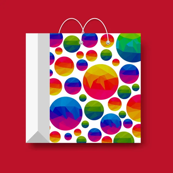 购物纸袋, 矢量营销符号在红色背景下隔离. — 图库矢量图片