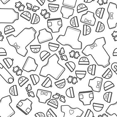 Şirin Bebek seamless modeli, arka plan izole hat sanat dekorasyon.