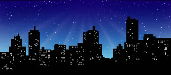 Black silhouette of cityscape.