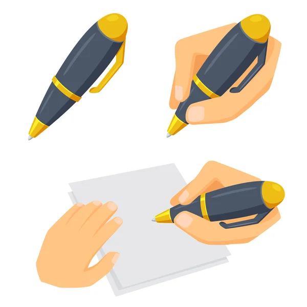 Hand mit Stift — Stockvektor