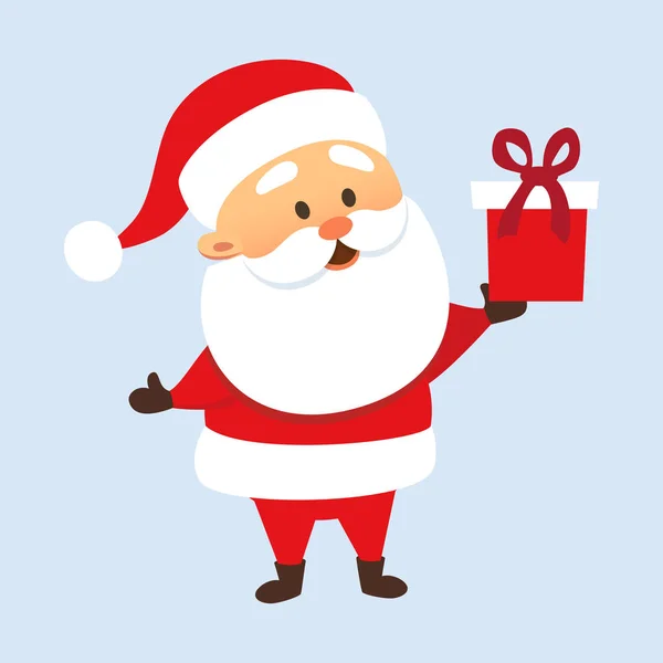 Santa con regalo — Vector de stock