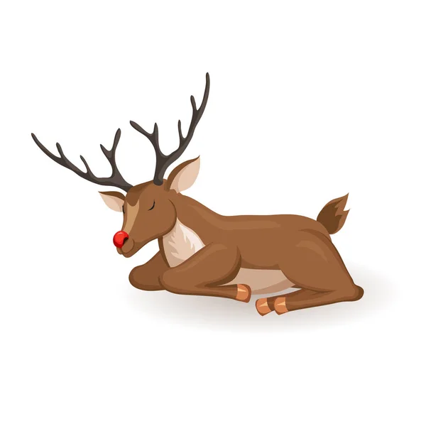 Sleep cartoon reindeer — Stock Vector