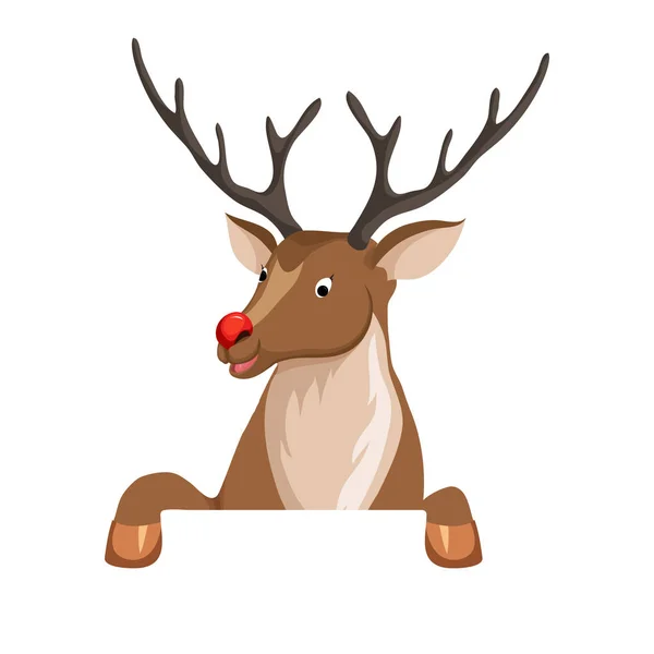 Peeking cartoon reindeer — Stock Vector