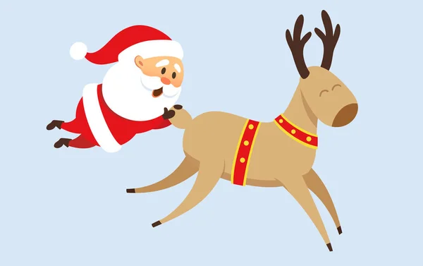 Santa fell from reindeer — Stock Vector