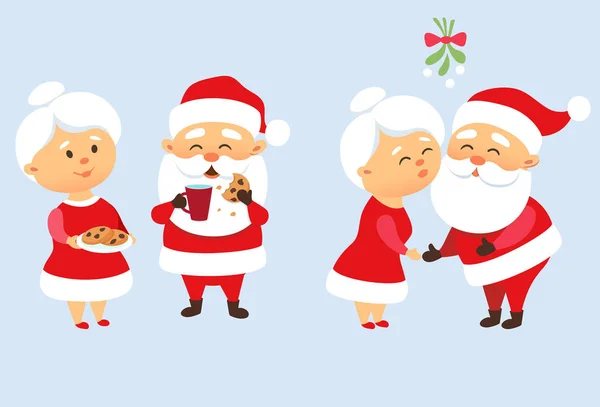 圣诞老人家庭 — 图库矢量图片