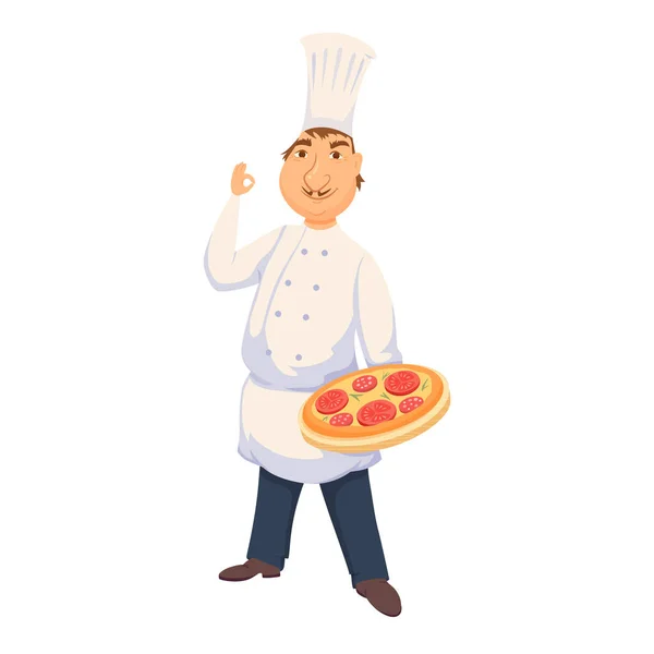 Chef cucina la pizza — Vettoriale Stock