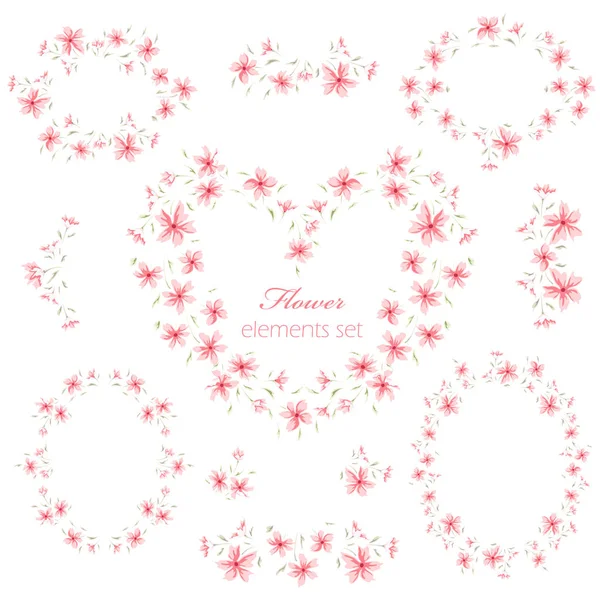 Bloemen frame collectie — Stockvector