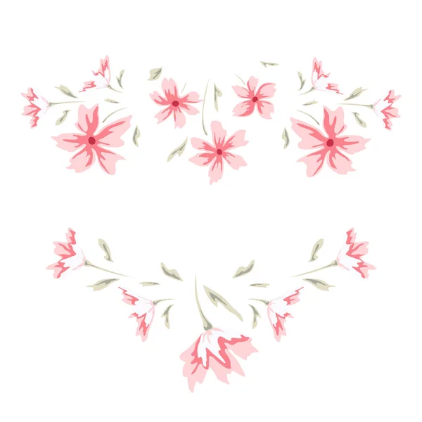 Frontera dulce floral — Vector de stock