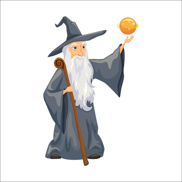 Wizard. Oude man — Stockvector