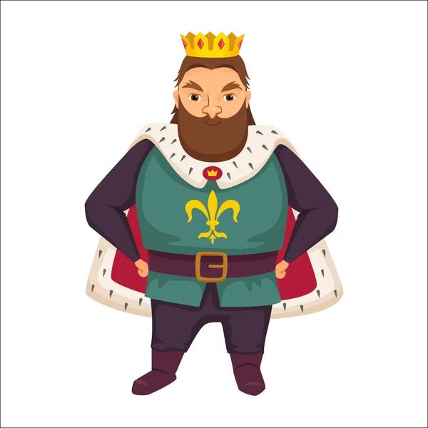 Koning. Grappige monarch. — Stockvector