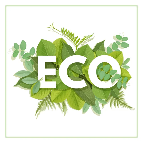 Eco list z liści — Wektor stockowy