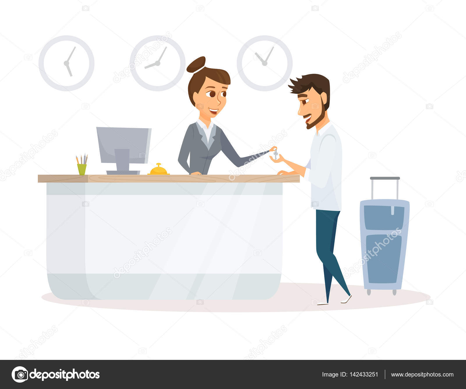 depositphotos_142433251 stock illustration receptionist and guest