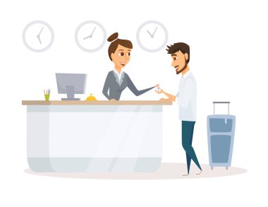 Receptionist and guest clipart