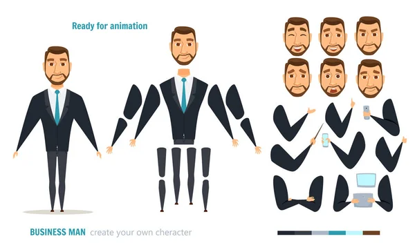 Animation von Geschäftsmanncharakteren — Stockvektor