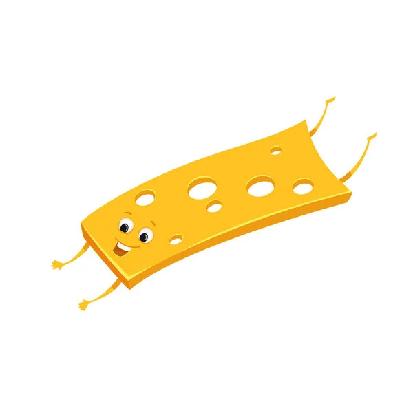 Floating cheese character — Stock Vector