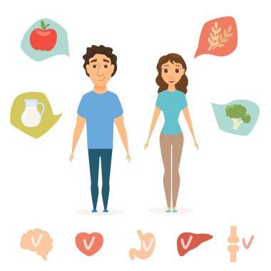 Adam ve kadın sağlıklı gıda