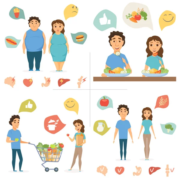 Sağlıklı gıda infographics — Stok Vektör