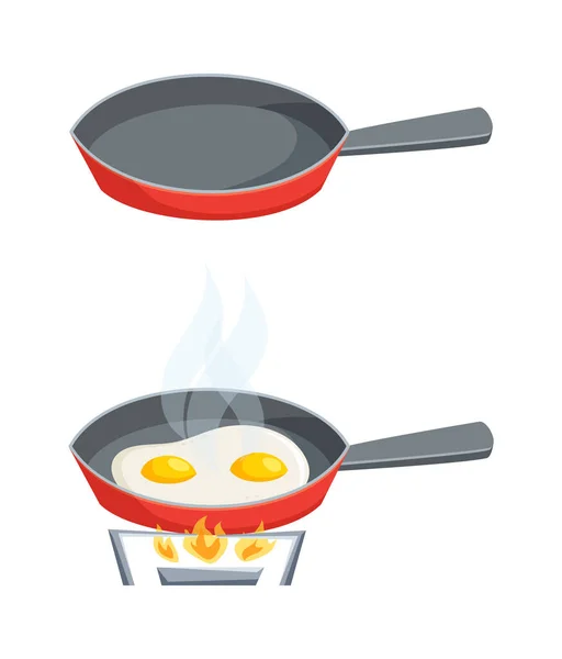 Eggs are fried — Stock Vector