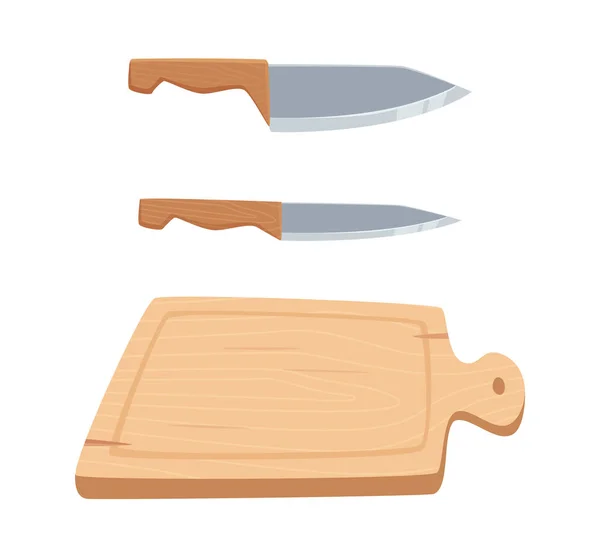 Cutting board and knife. — Stock Vector