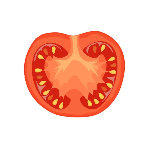 Tomate slise ilustración — Vector de stock