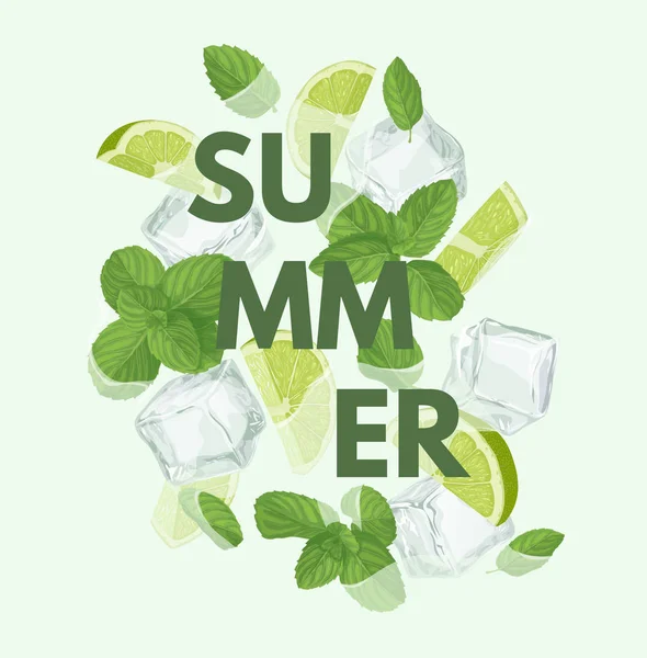 Lettre d'été avec mojito — Image vectorielle
