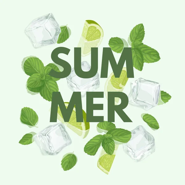 Lettre d'été avec mojito — Image vectorielle
