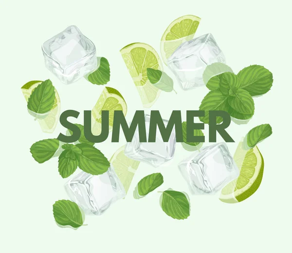 Summer letter with mojito — Stock Vector