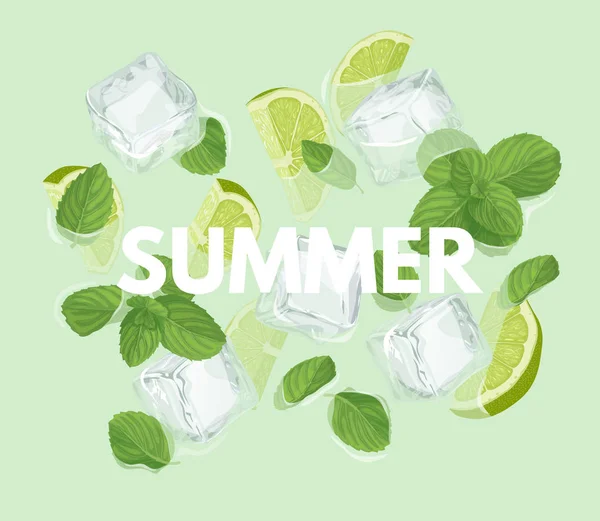 Summer letter with mojito — Stock Vector