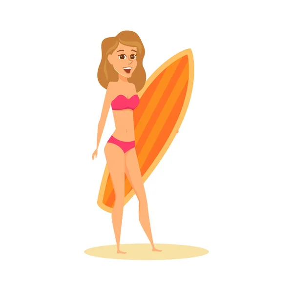 Women with surfboard — Stock Vector