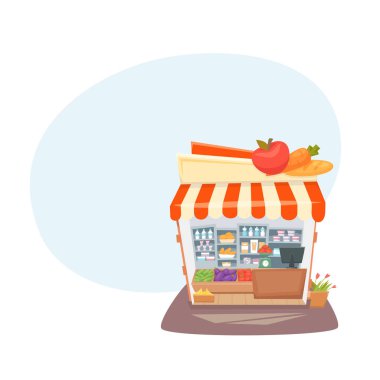 Grocery store interior clipart