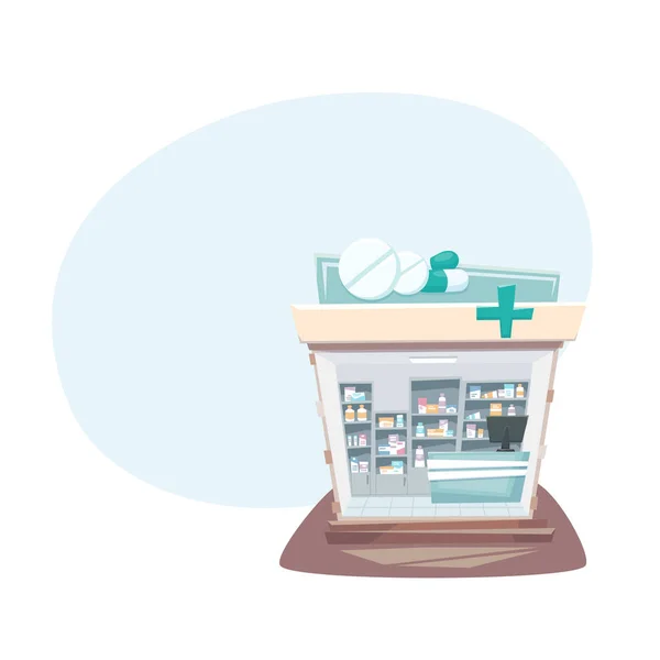 Εσωτερικό κατάστημα φαρμακείο — Διανυσματικό Αρχείο