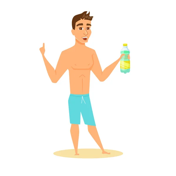 Άνδρες με μπουκάλι νερό — Διανυσματικό Αρχείο