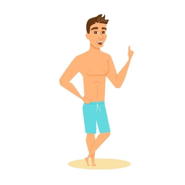 Men with raised index finger — Stock Vector