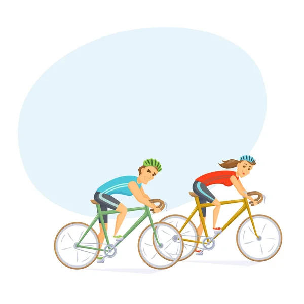 Cyclists on road bikes — Stock Vector