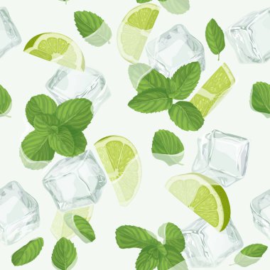 Mojito kokteyl seamless modeli