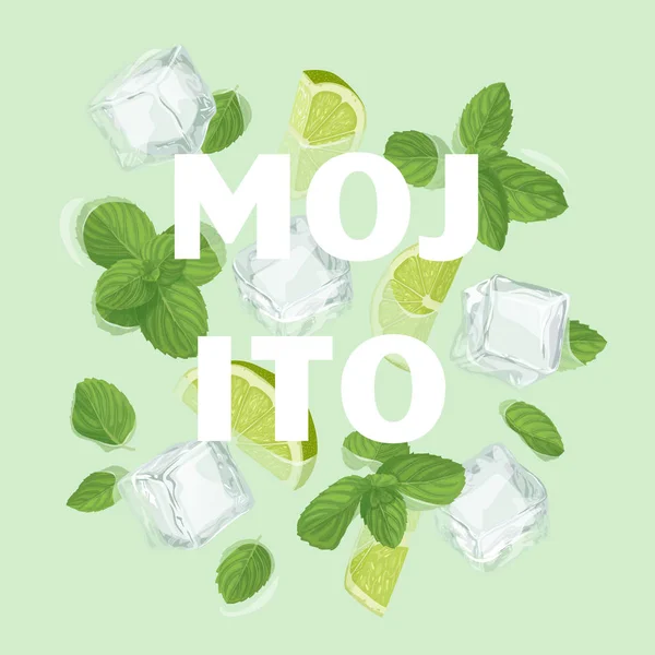 Lettera cocktail Mojito — Vettoriale Stock