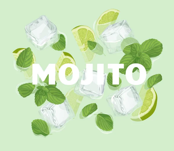 Carta de cóctel Mojito — Vector de stock