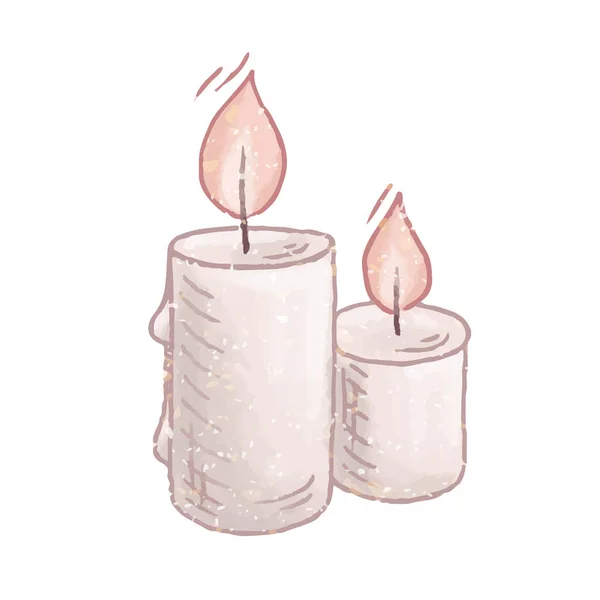 Velas ardientes vector de dibujos animados — Archivo Imágenes Vectoriales